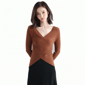 2019 дамски шлиц кръст пуловер