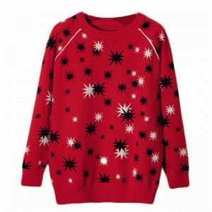 2019 Нов свободен взрив звезда раглан ръкави дебел плетен пуловер