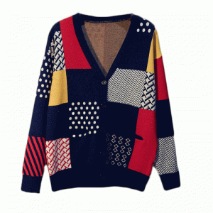2019 Плюс размер контрастен цвят жакард зима есен дамски пуловер