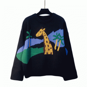 2019 Персонализиран най-нов дамски трикотаж отпуснат жикарски пуловер