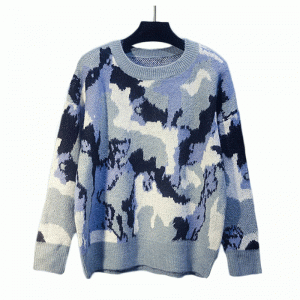 2019 Нова есенна зима в корейски стил свободна контрастираща цветна пуловерка
